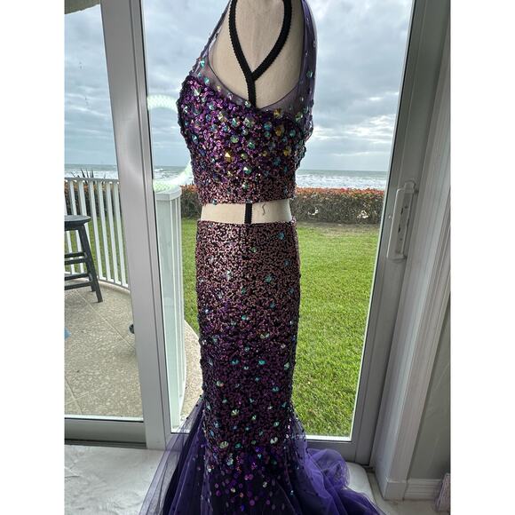 Jolene Purple Sequence Mermaid Prom Dress - Picture 13 of 16